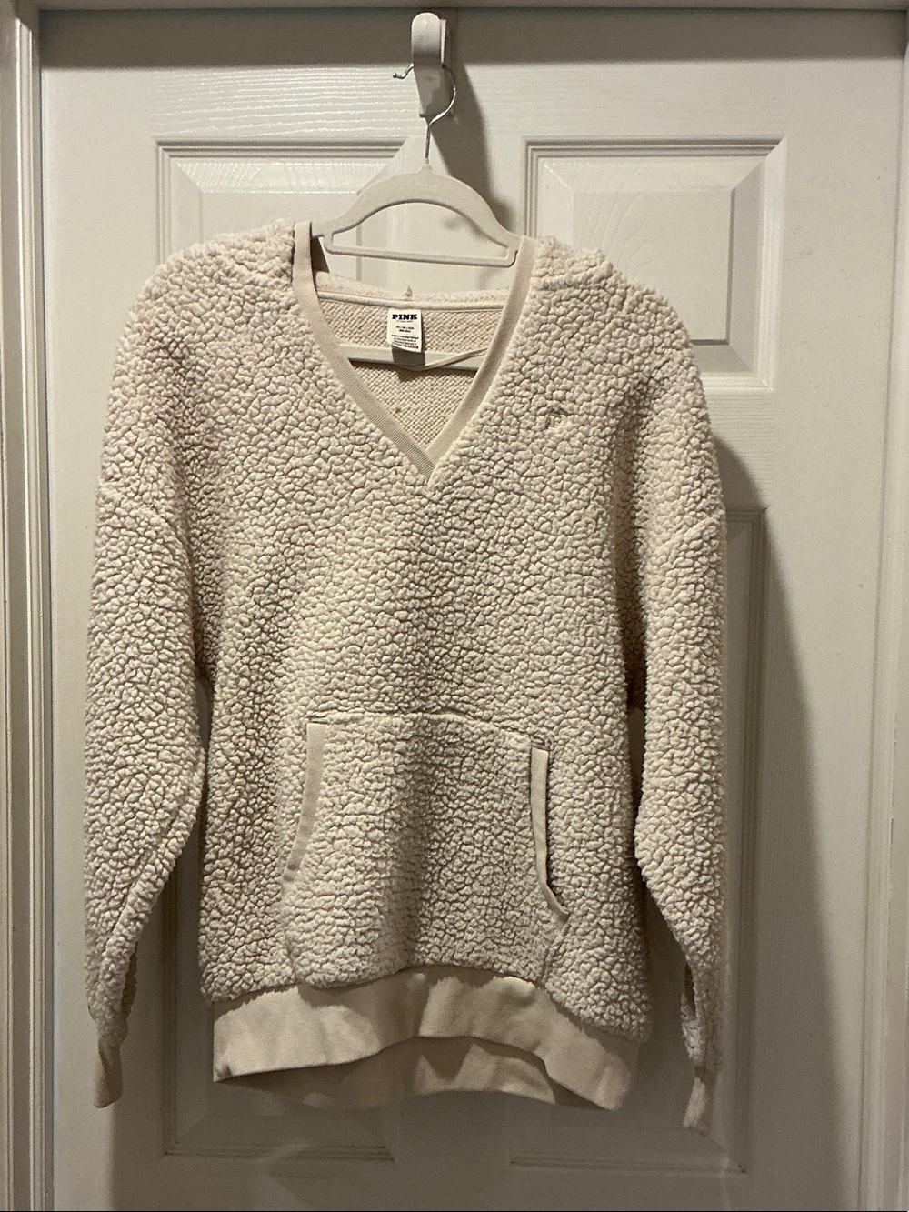 PINK Victoria's Secret Cream Sherpa Pullover Jacket